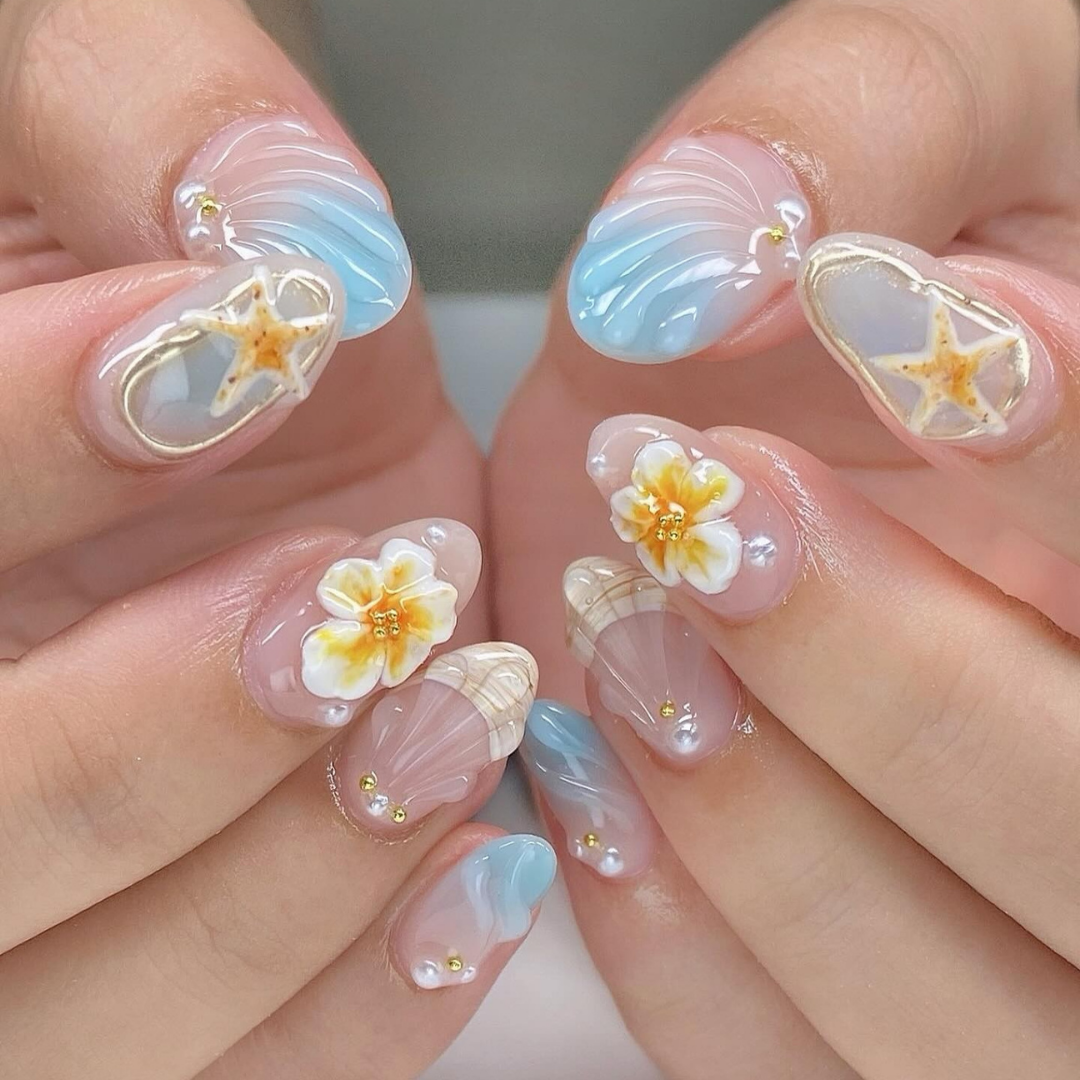 Coastal Bloom Press-On Nails - Aninail