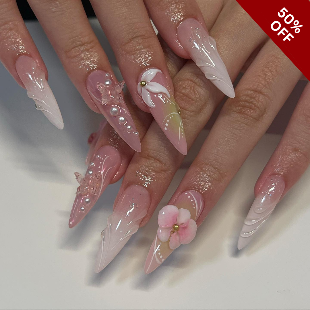 Floral Haze Press-On Nails - Aninail