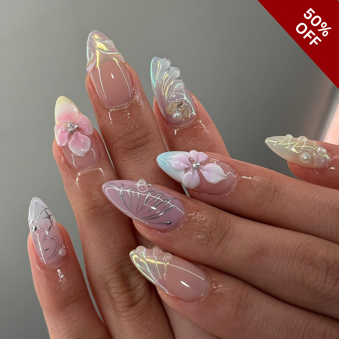 Floral Haze Press-On Nails - Aninail