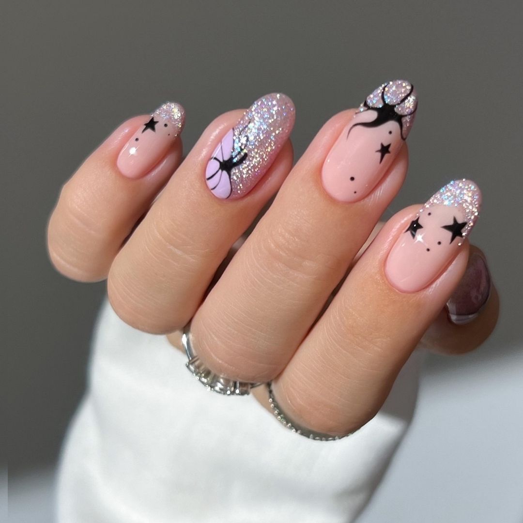 Midnight Shine Cat Eye Press-On Nails - Aninail