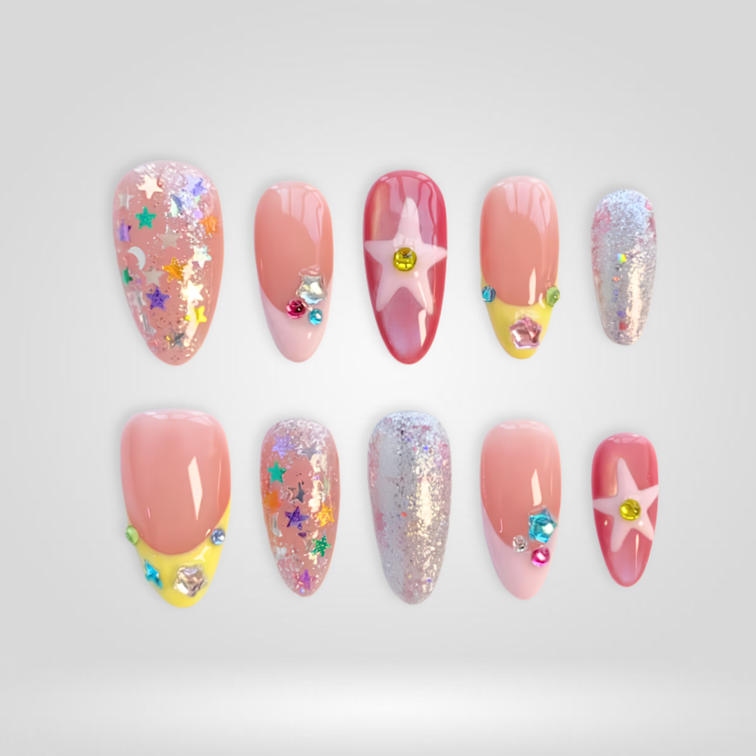 Sparkle Star Galaxy Press-On Nails - Aninail
