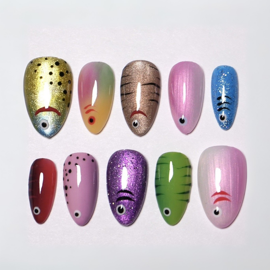 Fishing Lure Almond Press-On Nails - Aninail