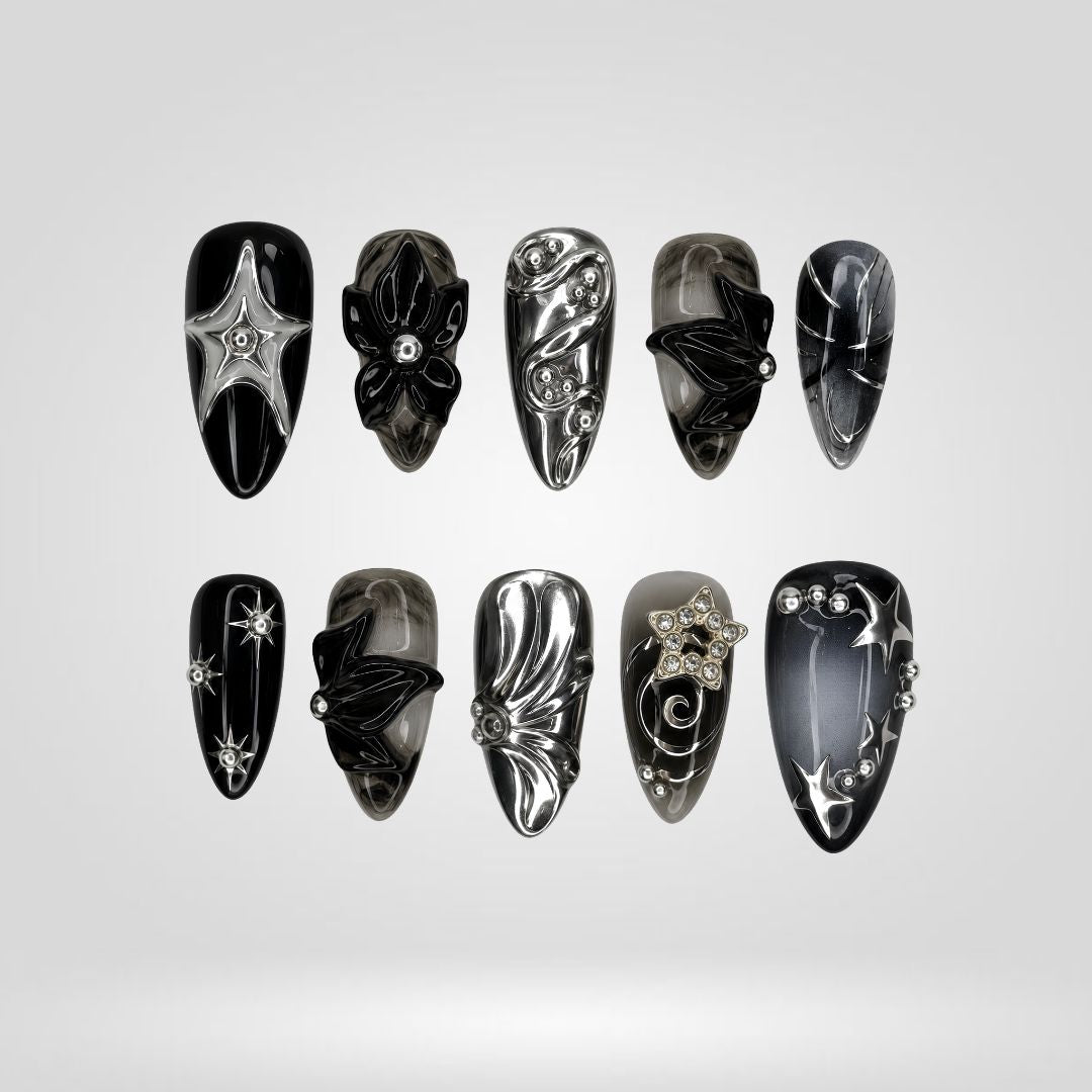 Shadow Star 3D Chrome Press-On Nails - Aninail