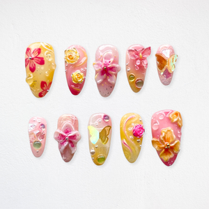 Floral Whisper Soft Petal Press-On Nails - Aninail