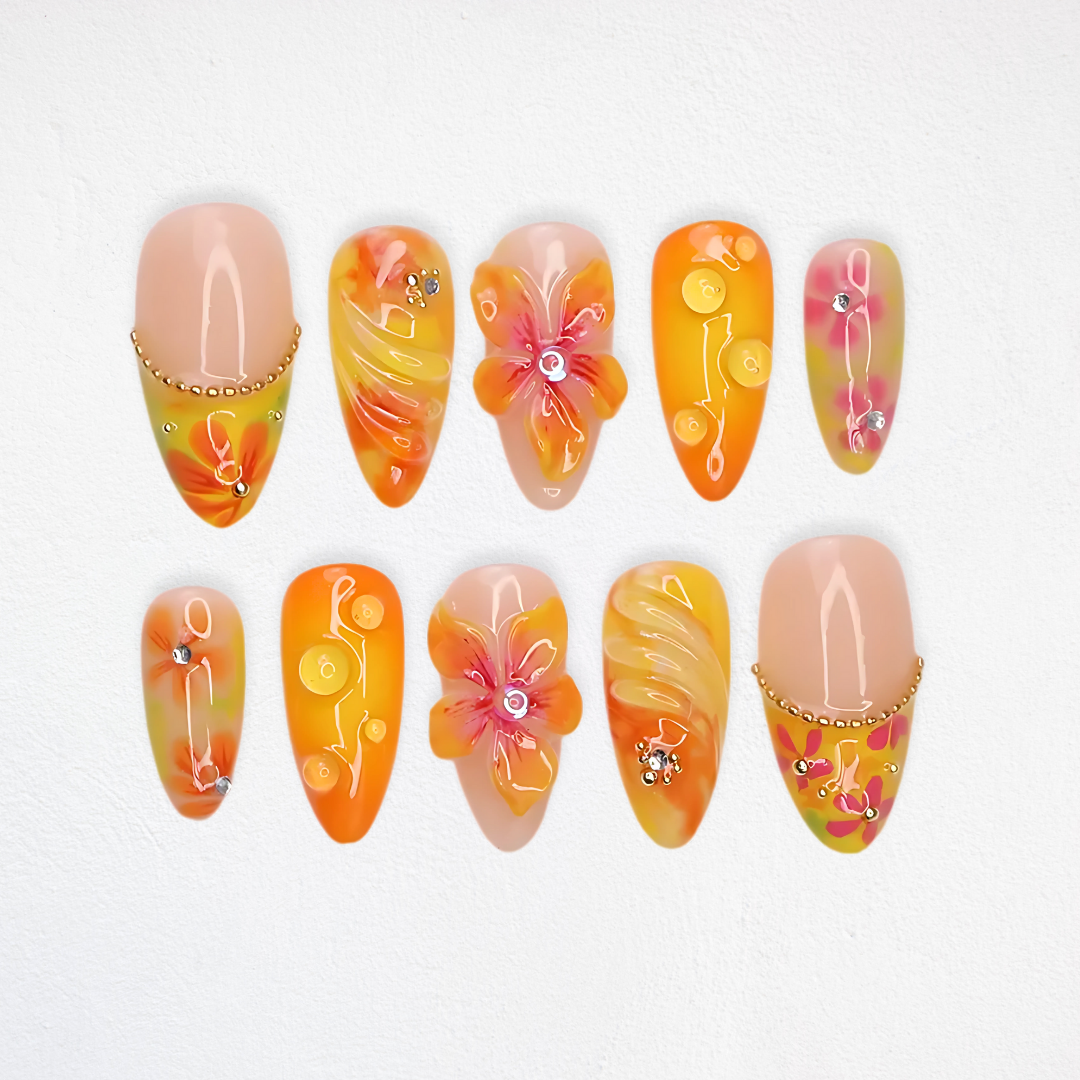 Floral Whisper Soft Petal Press-On Nails - Aninail