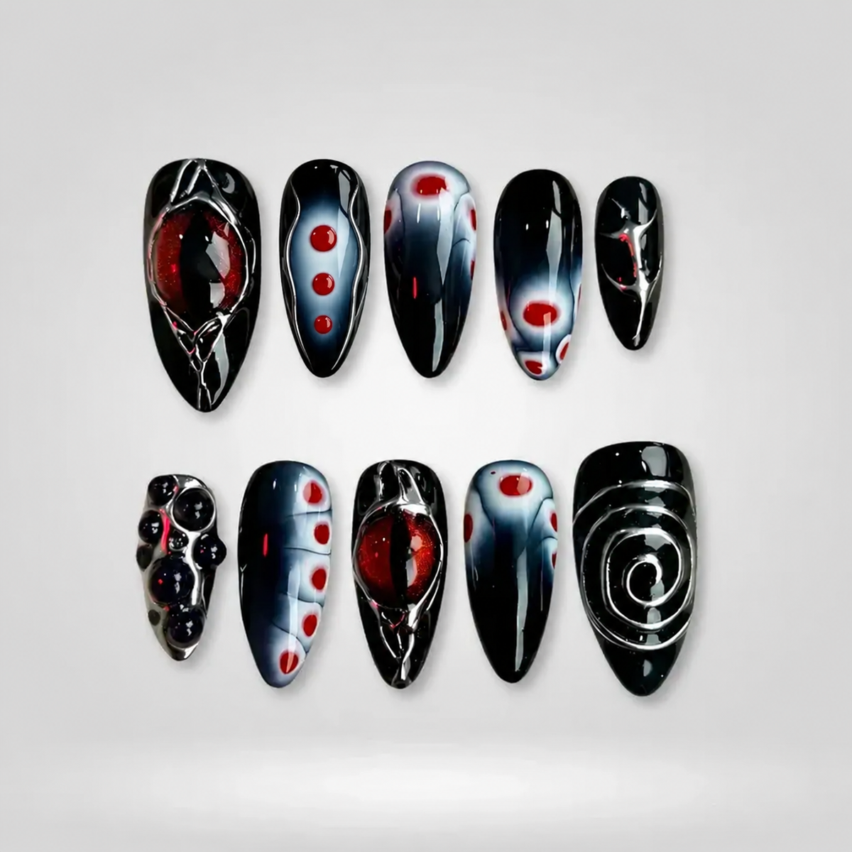 Ethereal Eyes Cat Eye Press-On Nails - Aninail