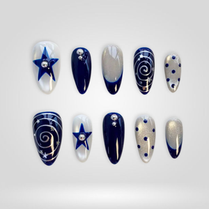 Cosmic Dot 3D Floral Press-On Nails - Aninail