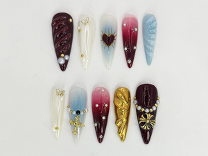 Gothic Sacred Heart Press On Nails | OB71L