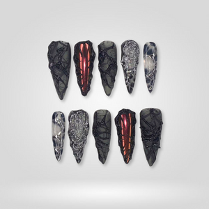 Gothic Allure Stiletto Press-On Nails - Aninail