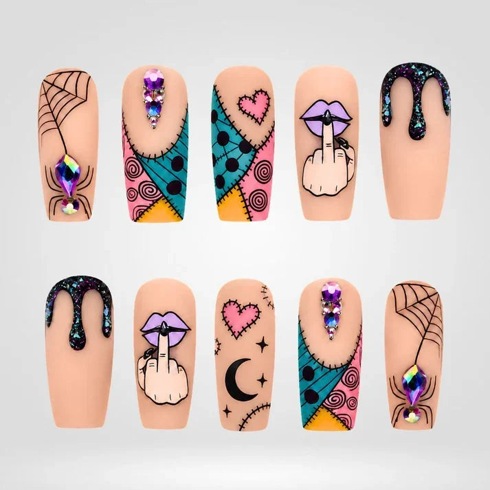 Flirty Sweethearts Collection - Halloween Press-On Nails - Aninail
