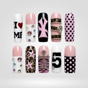 Pink Rebel Y2K Press-On Nails - Aninail