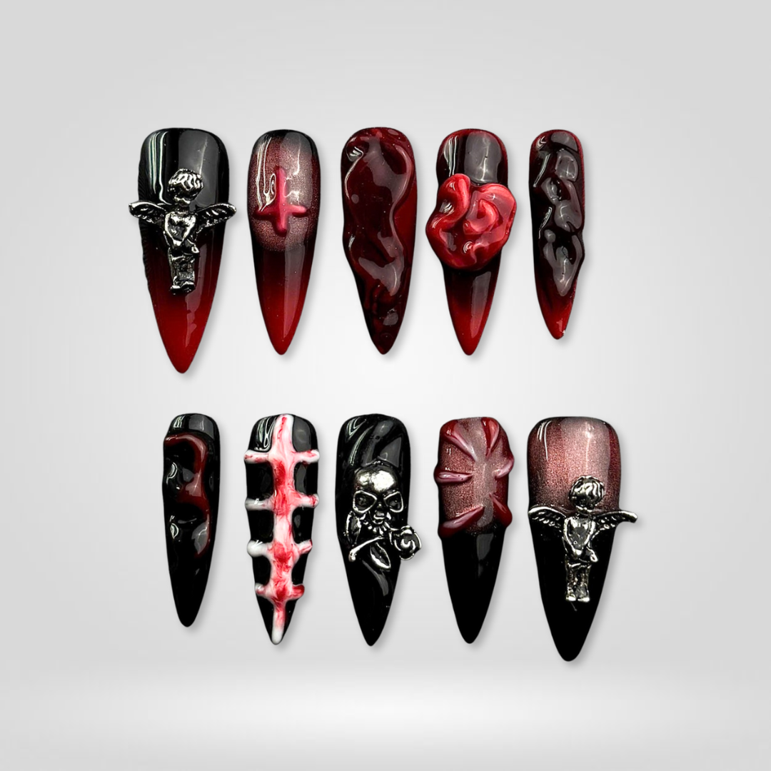 Noir Majesty Stiletto Press-On Nails - Aninail