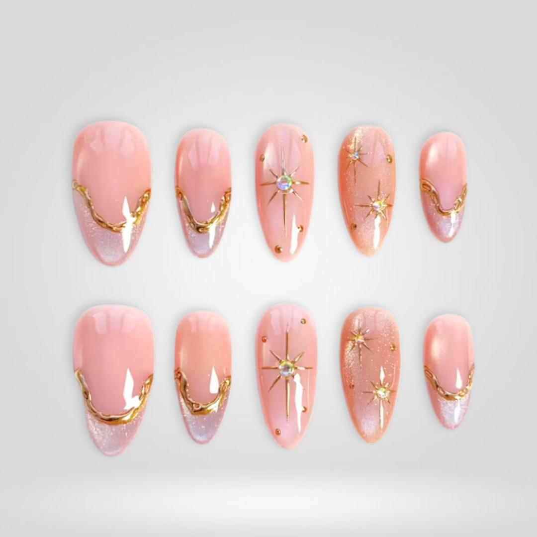 Blush Gleam Luminous Press-On Nails - Aninail