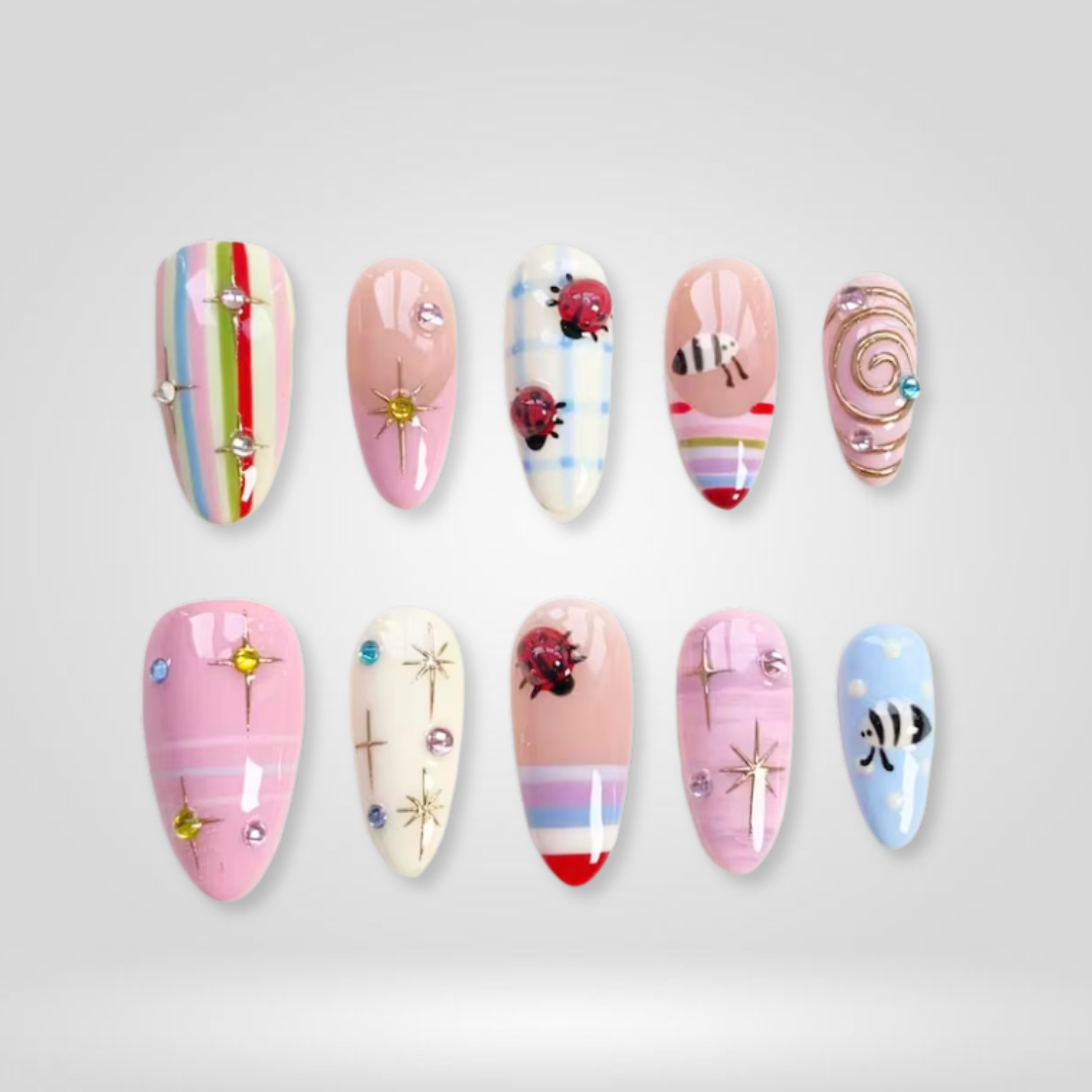 Playful Vibes Press-On Nails - Aninail