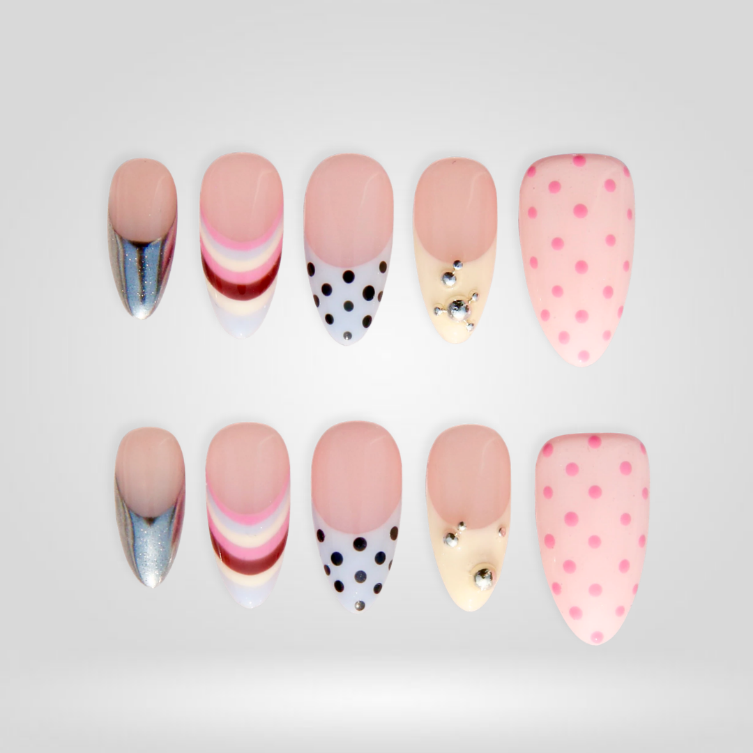 Sweet Meadow Pastel Floral Press-On Nails - Aninail