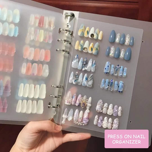 Transparent Nail Art Binder | Press On Nails Storage Book | Clear Ring Binder Album | Professional Nail Display Organizer OC189L