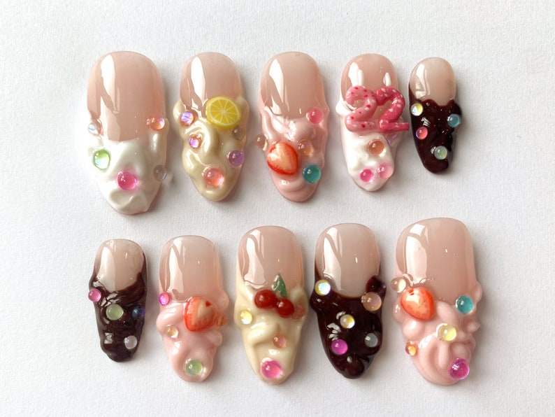 Customizable Birthday-Themed Press On Nails Set | Age Option - Colorful and Fun Nail Art Designs | Cute Birthday Nails | OB222S