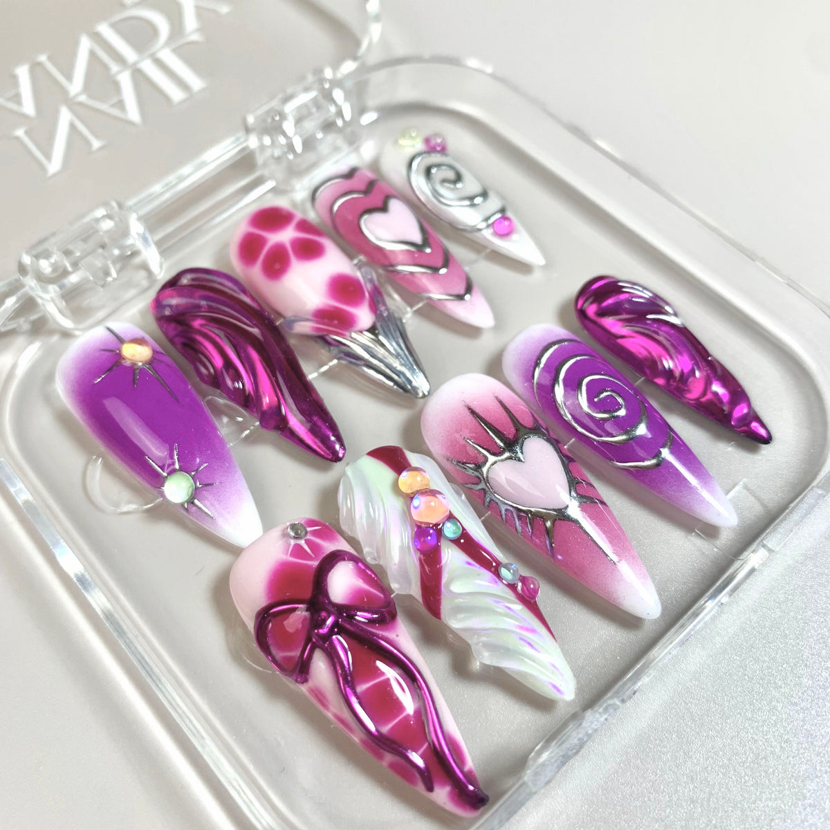 Cyber Dream Y2K Chrome Press-On Nails - Aninail