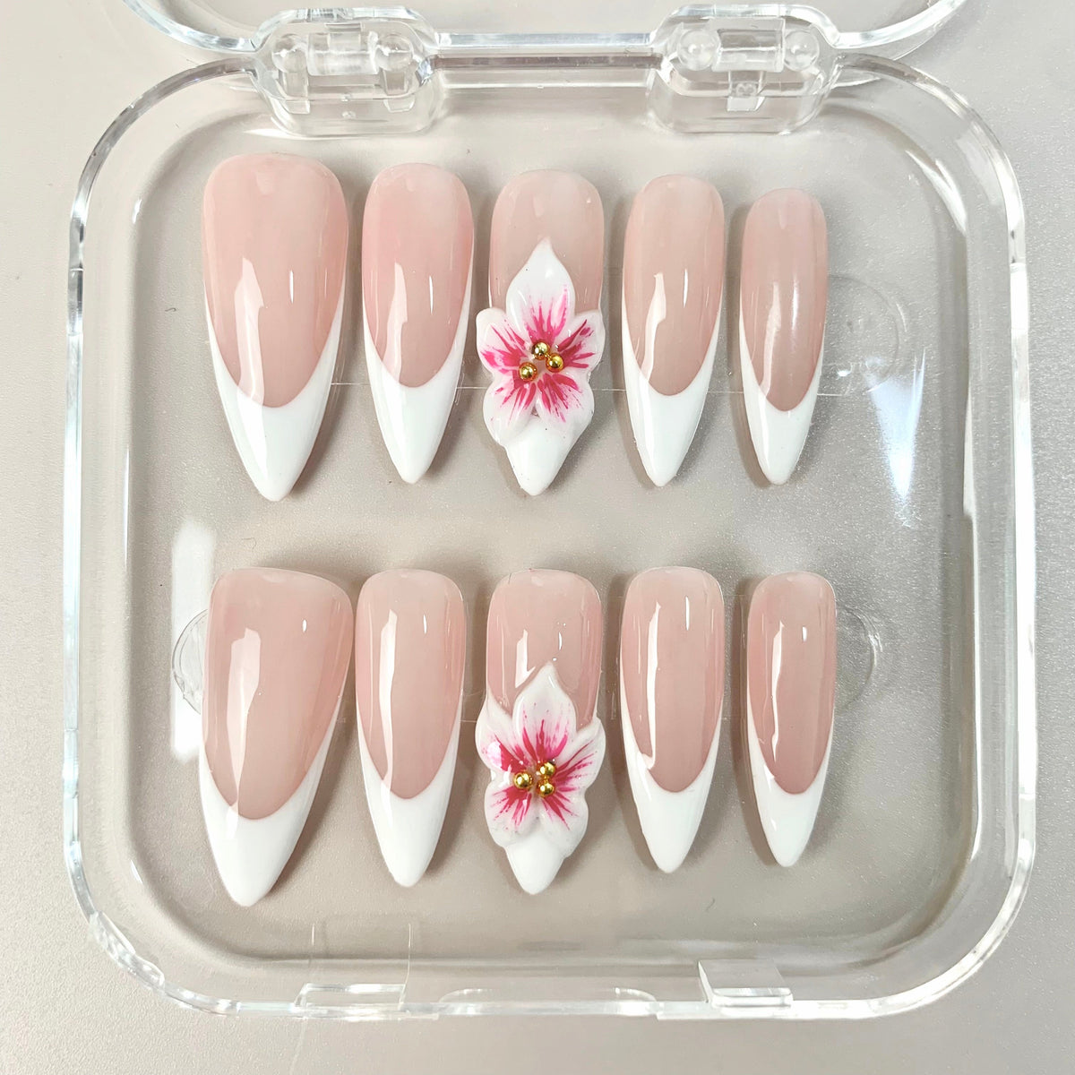 French Blossom 3D Floral Press-On Nails - Aninail