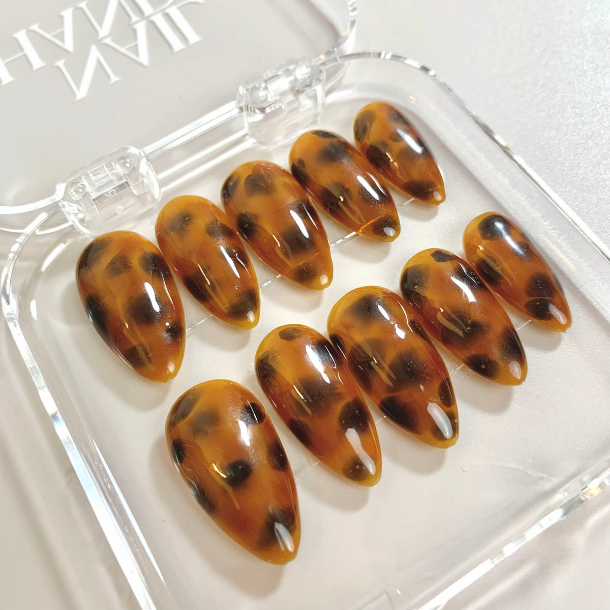 Tortoise Mist Almond Press-On Nails - Aninail
