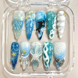 Ocean Breeze Press-On Nails - Aninail
