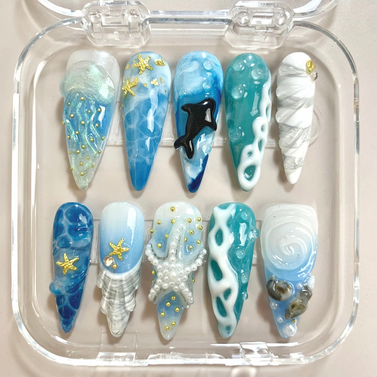 Ocean Breeze Press-On Nails - Aninail