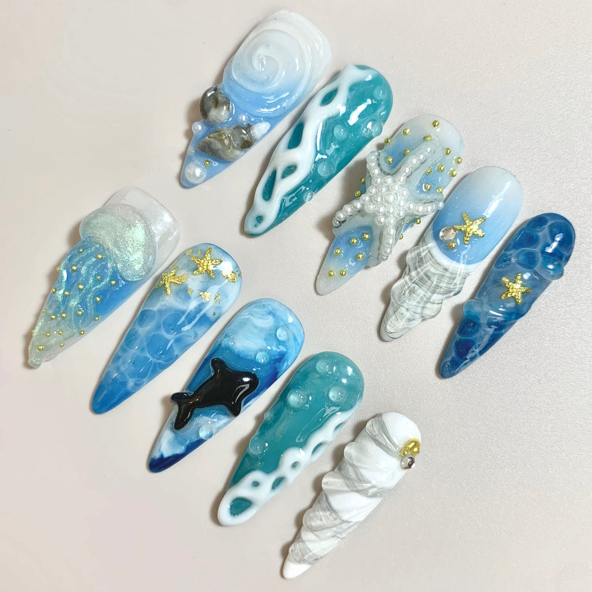Ocean Breeze Press-On Nails - Aninail