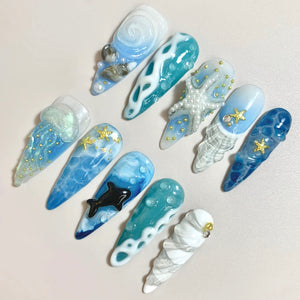 Ocean Breeze Press-On Nails - Aninail