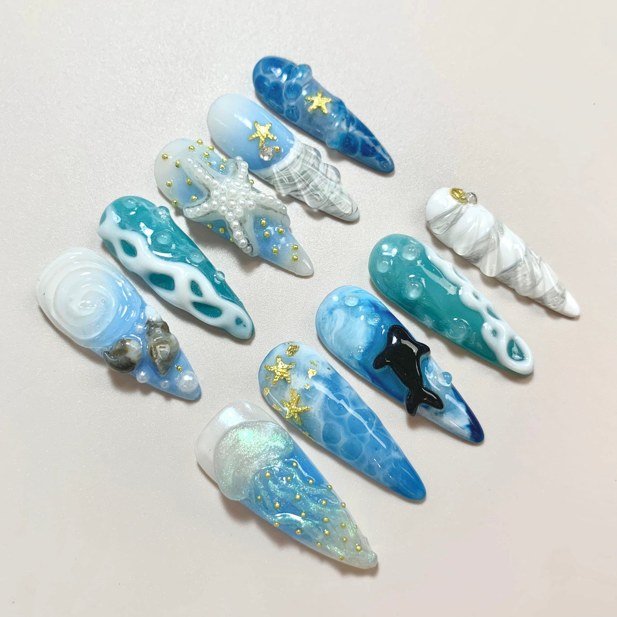 Ocean Breeze Press-On Nails - Aninail