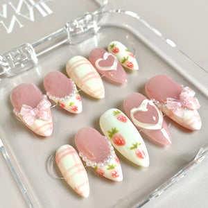 Sweet Strawberry 3D Press-On Nails - Aninail