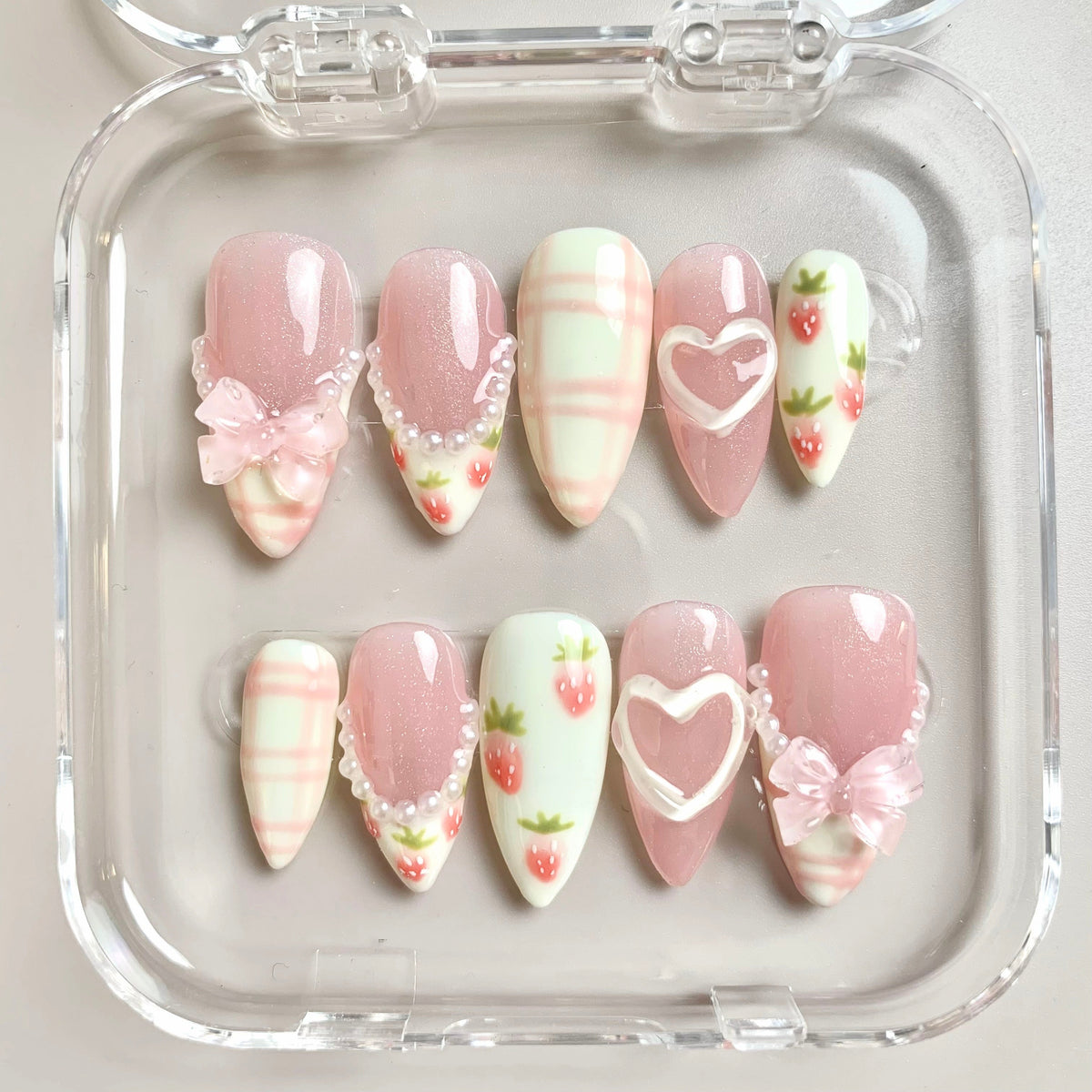 Sweet Strawberry 3D Press-On Nails - Aninail