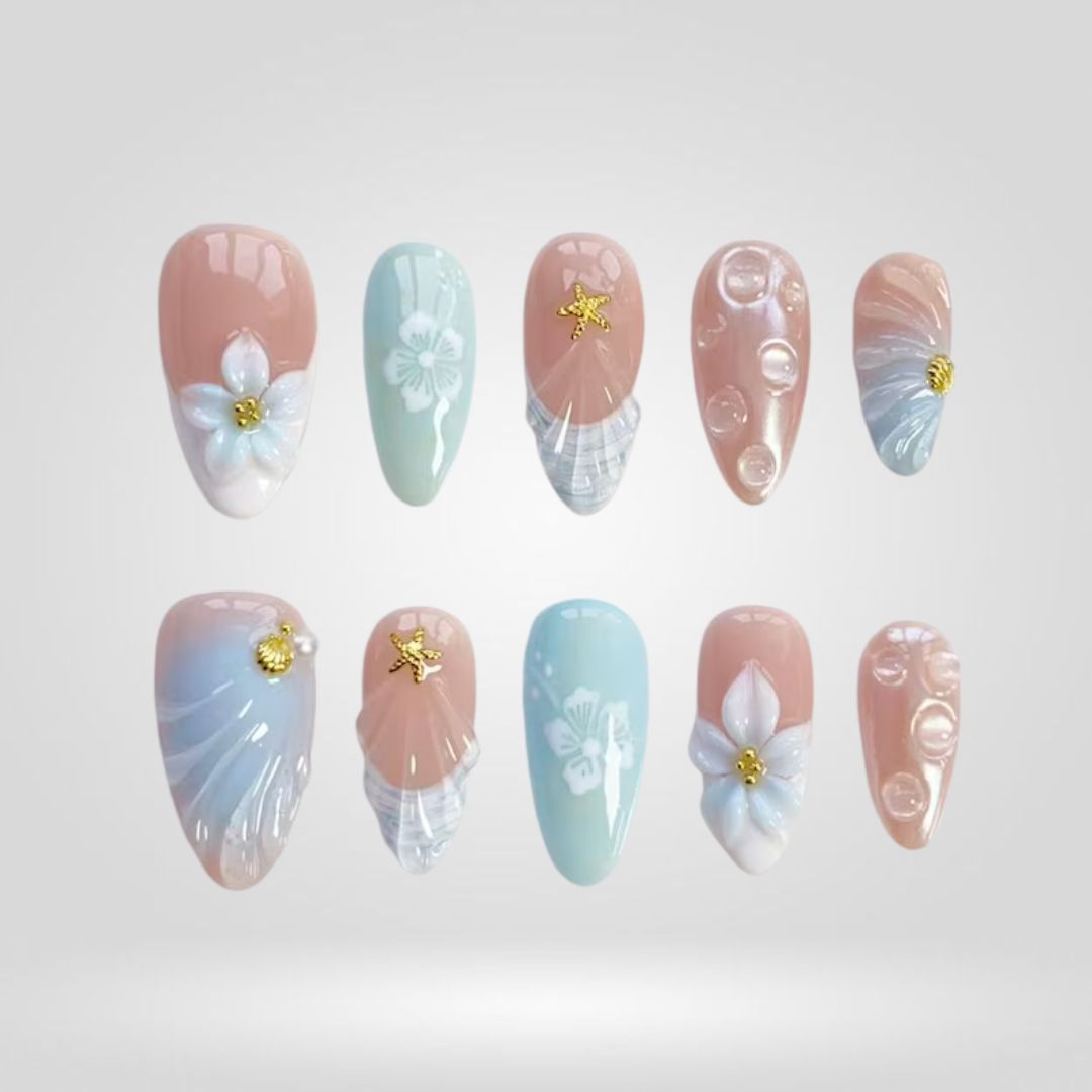 Floral Breeze Summer Press-On Nails - Aninail