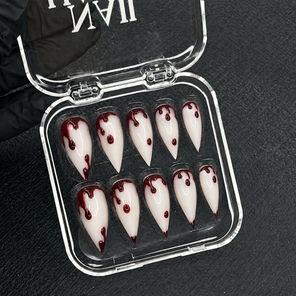 Crimson Drip Claw Press-On Nails - Aninail