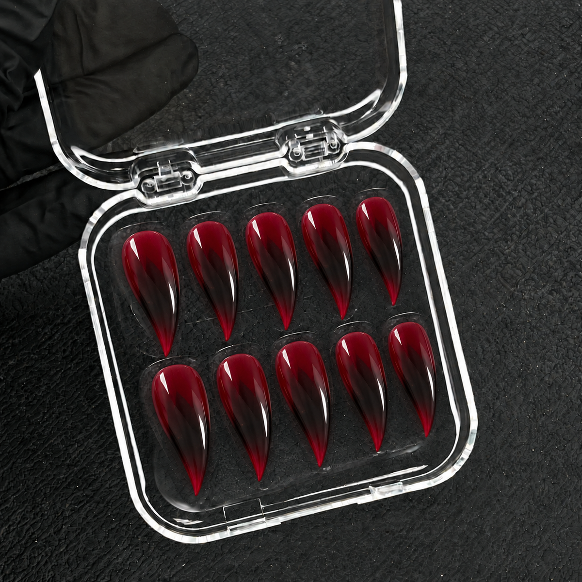Crimson Eclipse Claw Press-On Nails - Aninail