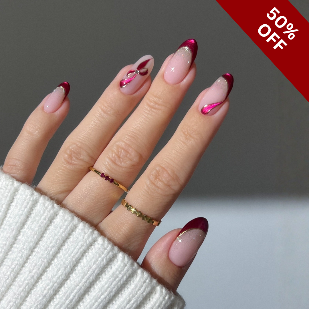 Holiday Whisper Christmas Press-On Nails - Aninail