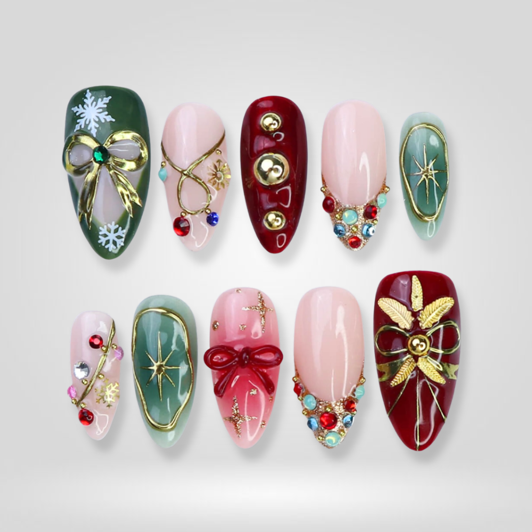 Holly Glow Press-On Nails - Aninail
