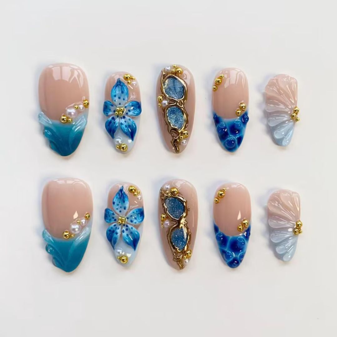 Floral Breeze Summer Press-On Nails - Aninail