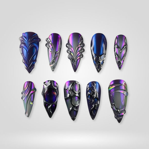 Cyber Nebula Press-On Nails - Aninail