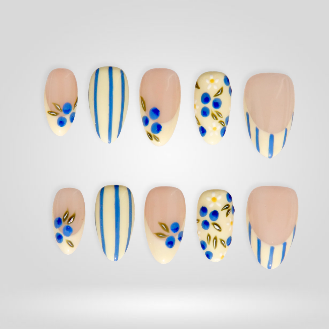 Sweet Meadow Pastel Floral Press-On Nails - Aninail