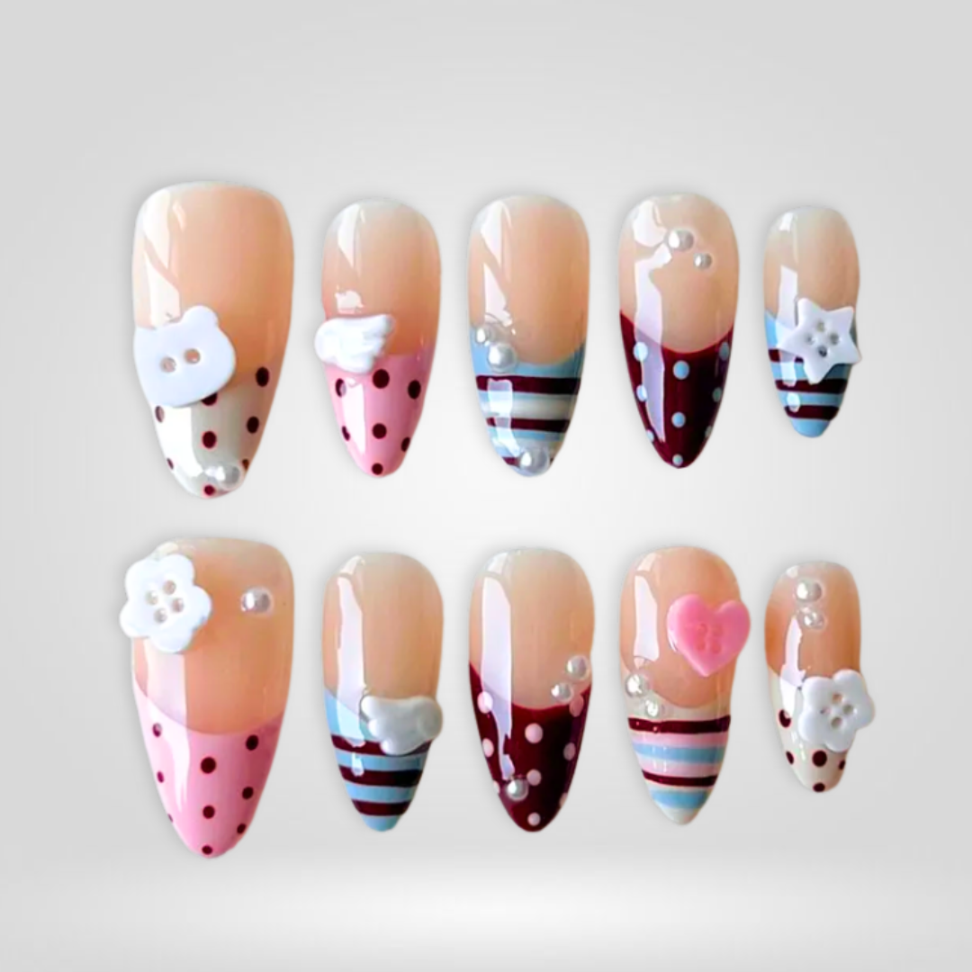 Candy Charm 3D Floral Press-On Nails - Aninail