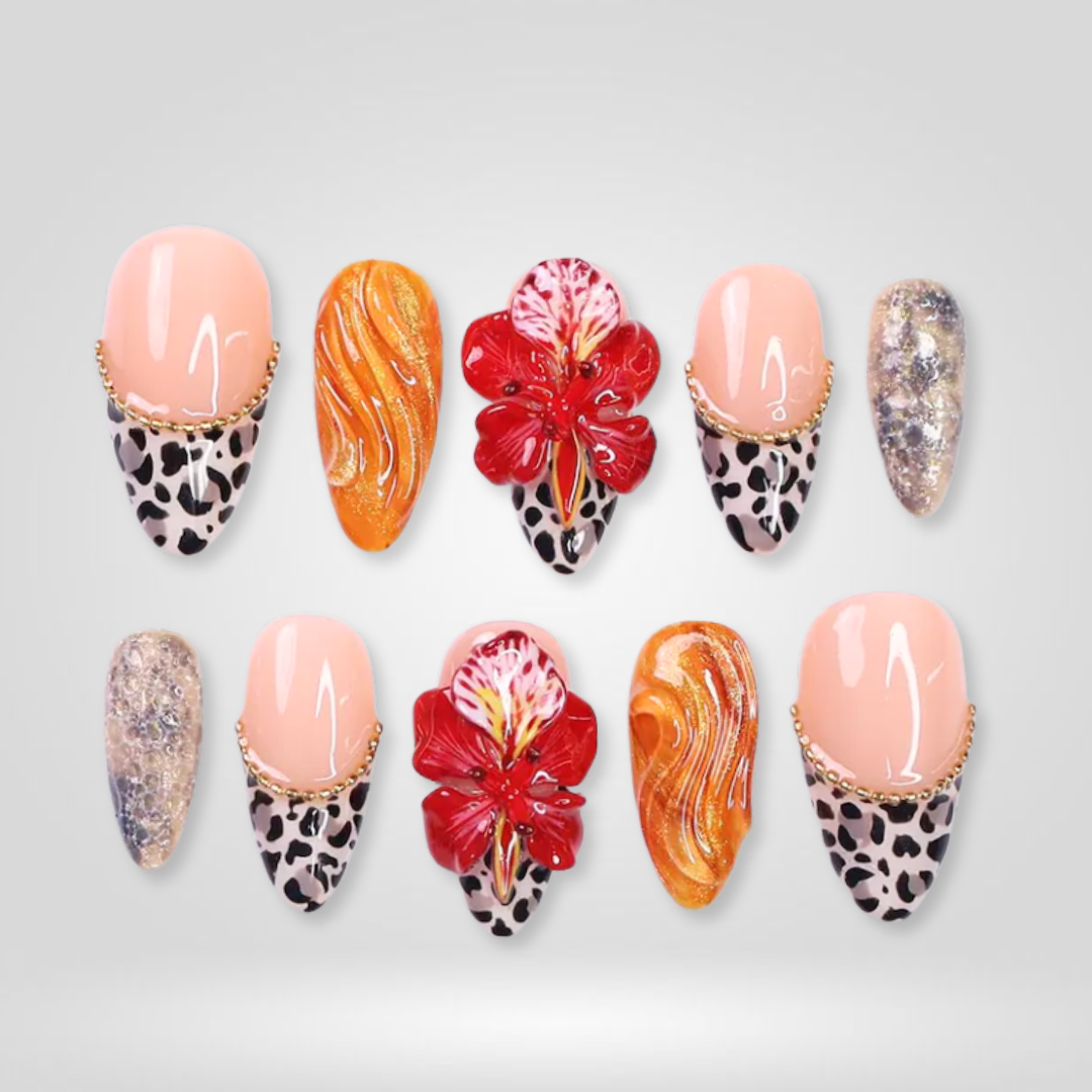 Pink Blossom Floral Press-On Nails - Aninail