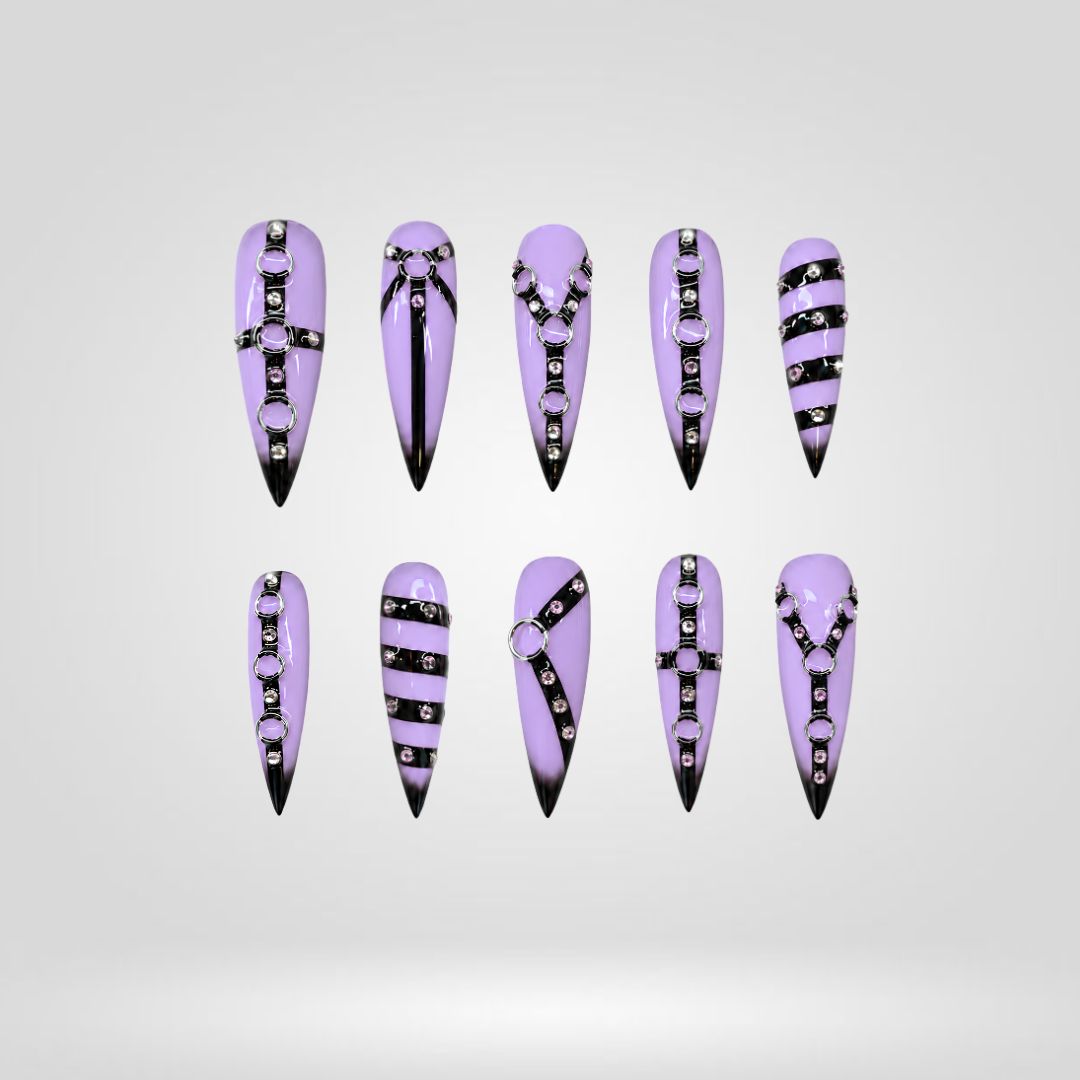 Lilac Straps Y2K Press-On Nails - Aninail