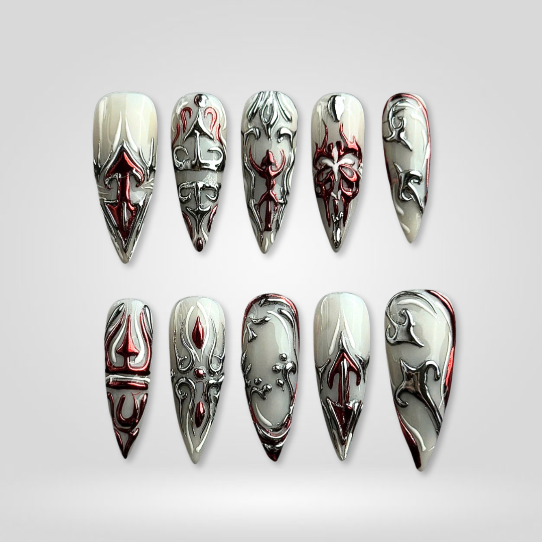 Eternal Night Floral Press-On Nails - Aninail