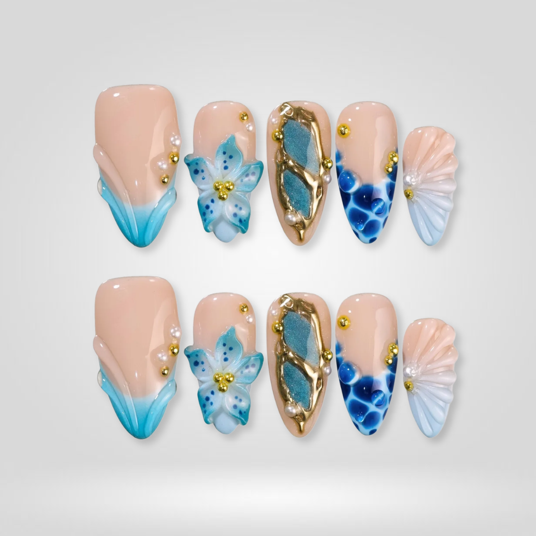 Summer Ocean Press-On Nails - Aninail