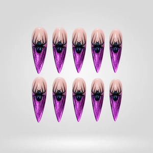 Berry Venom Spider Cat Eye Press-On Nails - Aninail