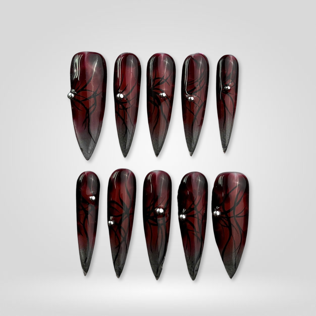 Eternal Night Floral Press-On Nails - Aninail
