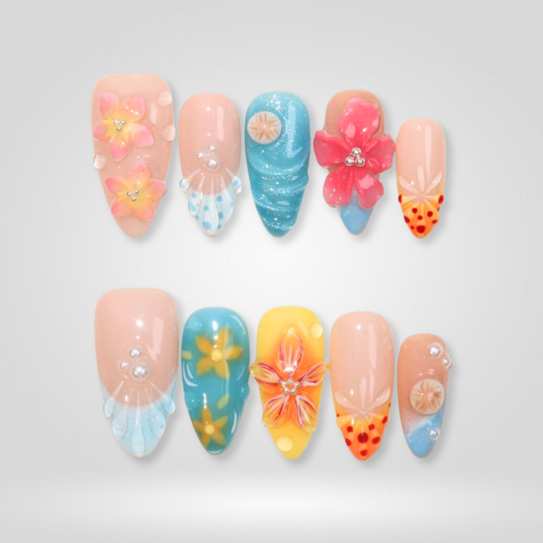 Summer Ocean Press-On Nails - Aninail