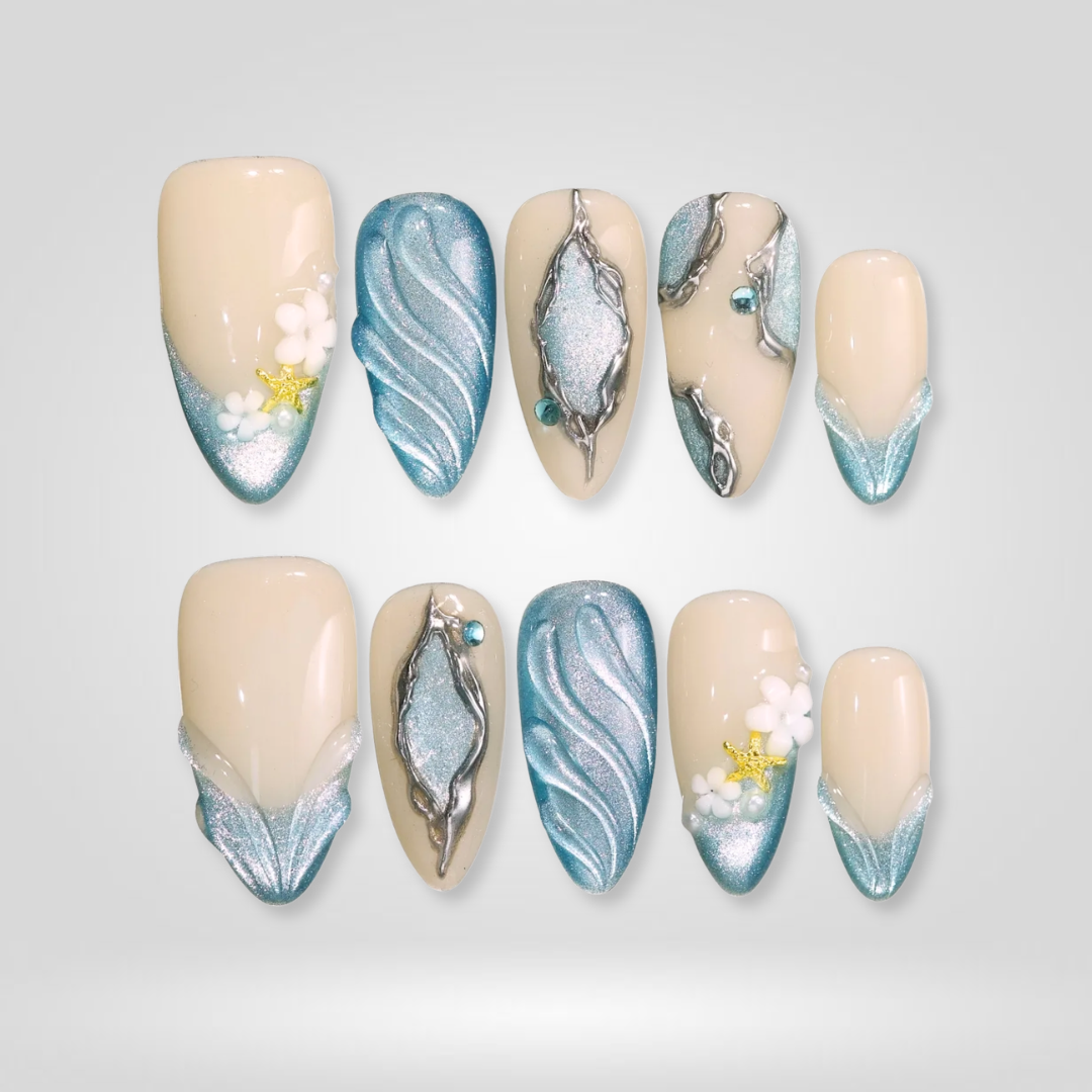 Summer Ocean Press-On Nails - Aninail