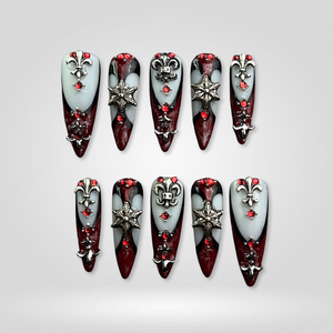 Eternal Night Floral Press-On Nails - Aninail