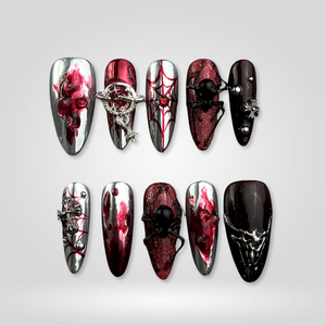 Eternal Night Floral Press-On Nails - Aninail